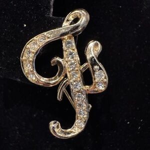 Vintage Elegant Gold and Silver Crystal Brooch